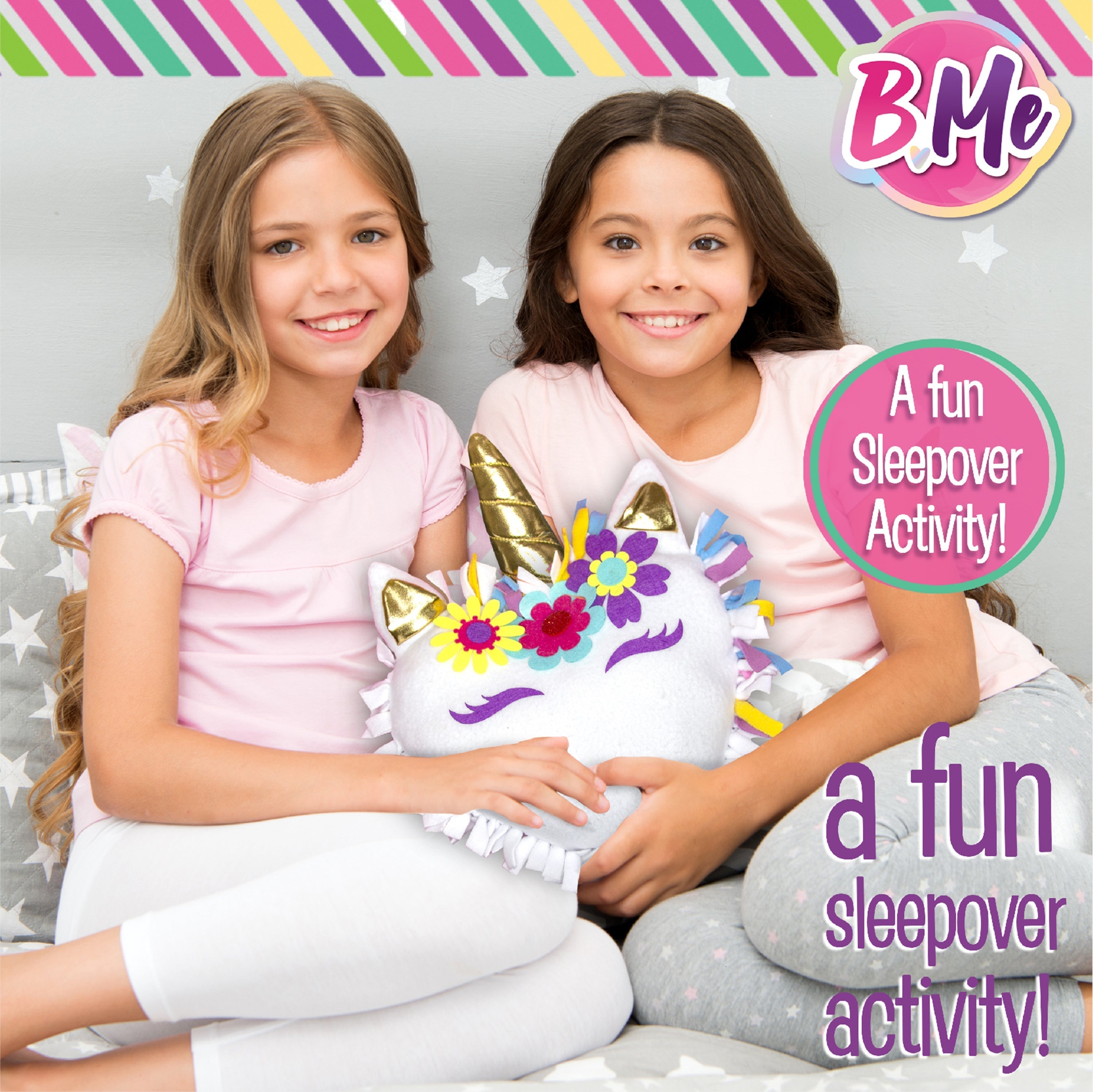 B Me DIY Unicorn Pillow Kit for Girls - No Sew Unicorn Throw Pillow - BM-DIYUNIPILL-61427