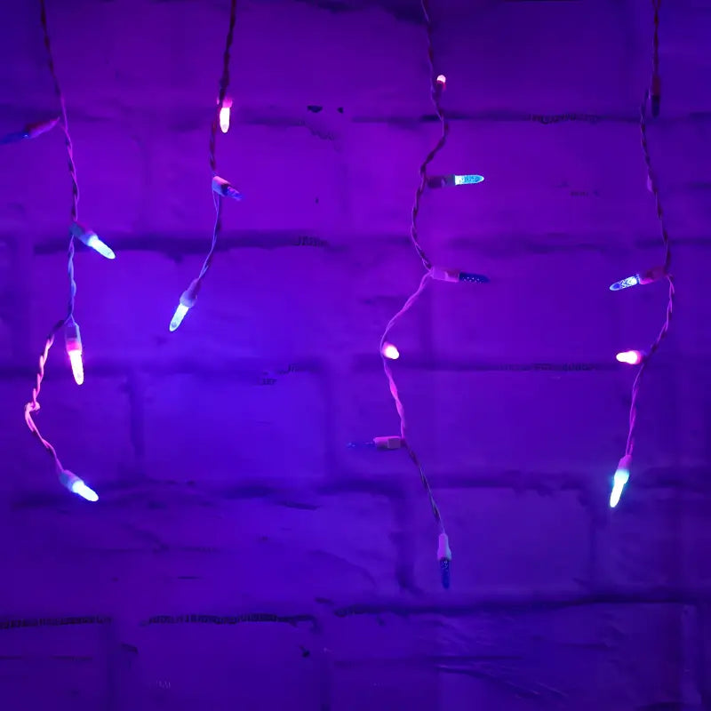 70 M5 Stardust Blue, Purple, Teal DreamSpark Slow Fade LED Icicle Lights
