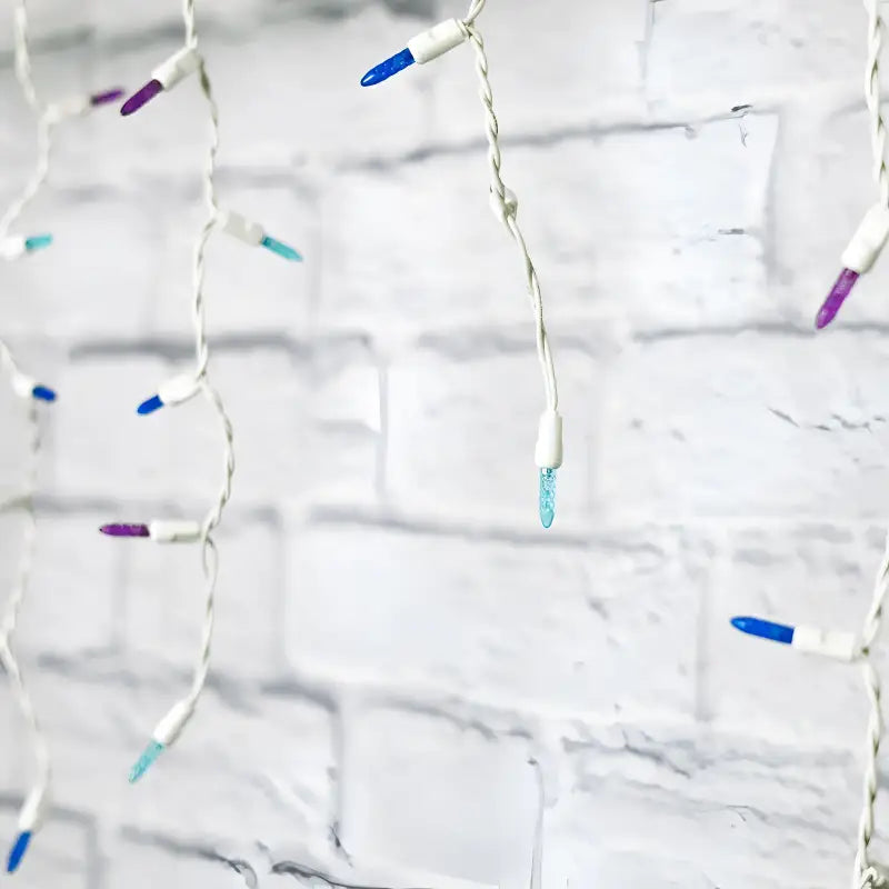 70 M5 Stardust Blue, Purple, Teal DreamSpark Slow Fade LED Icicle Lights