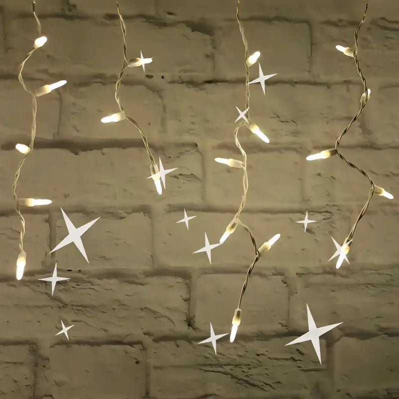 70 M5 Warm White Twinkle LED Icicle Lights