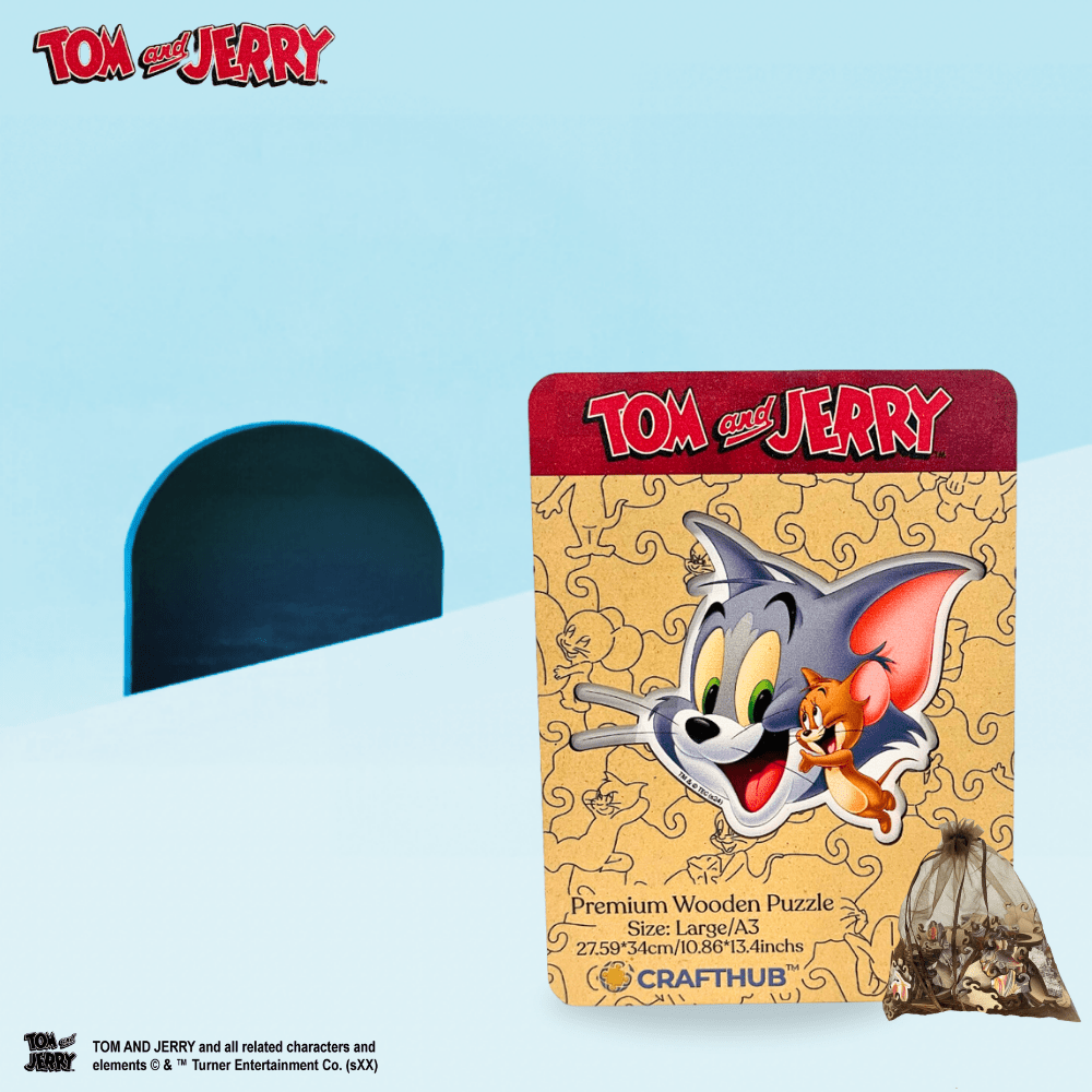 Joyful Tom & Jerry Wooden Jigsaw Puzzle