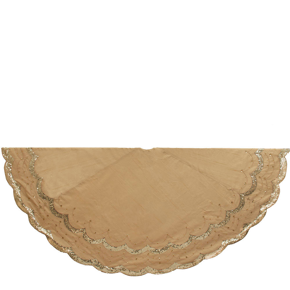 72" Gold Embossed Tree Skirt