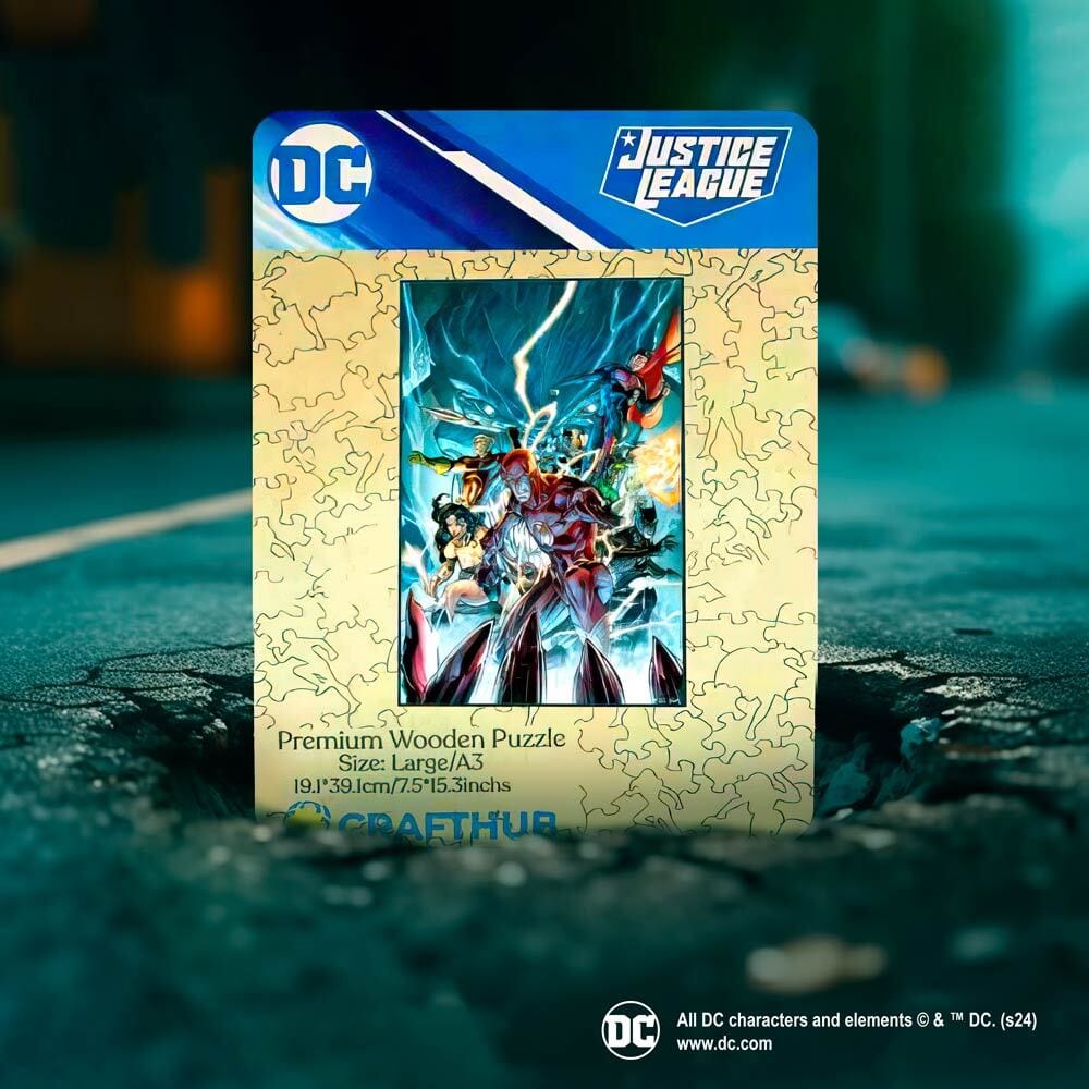 Justice League Superheroes Unite Wooden Jigsaw Puzzle