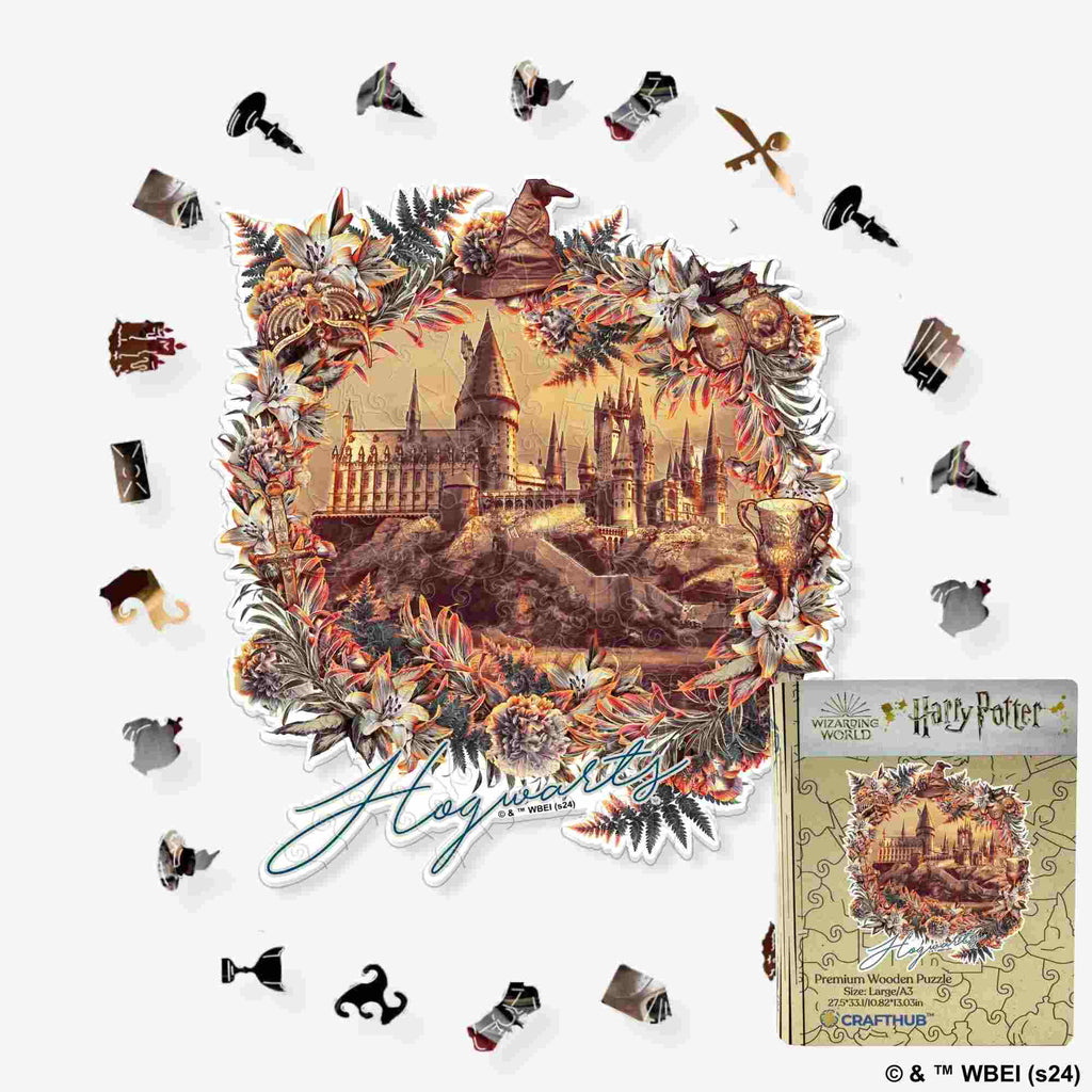 Harry Potter - Hogwarts Castle - Utilitarian Romance Wooden Jigsaw Puzzle