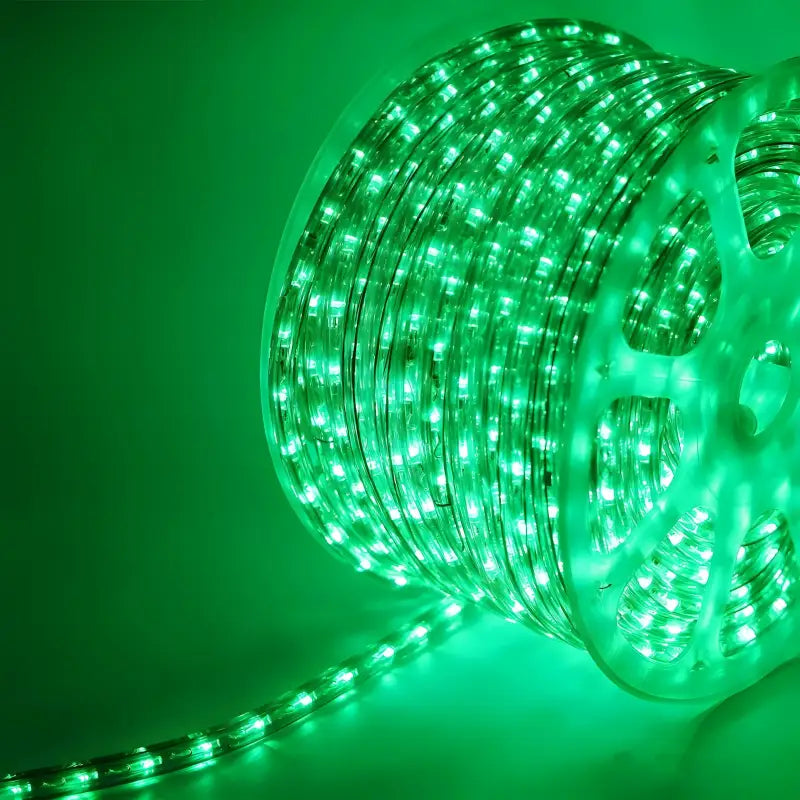 150' Green LED Rope Light, 2 Wire 1/2", 120 Volt
