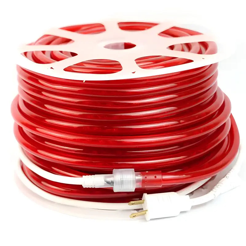 150' Red LED Rope Light, 2 Wire 1/2", 120 Volt