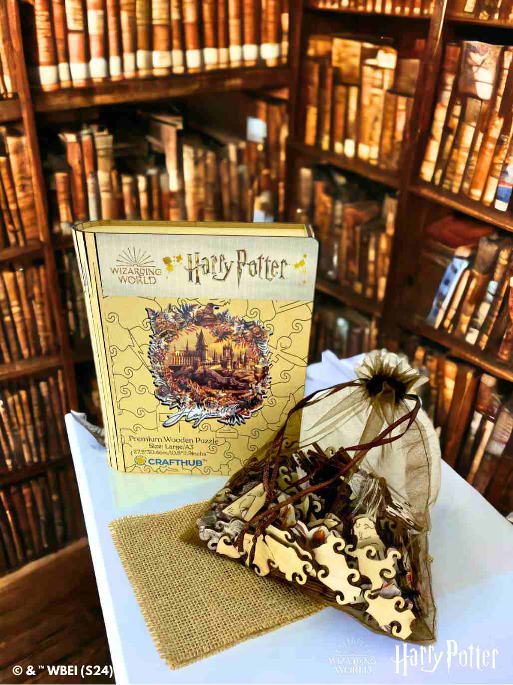 Harry Potter - Hogwarts Castle - Utilitarian Romance Wooden Jigsaw Puzzle