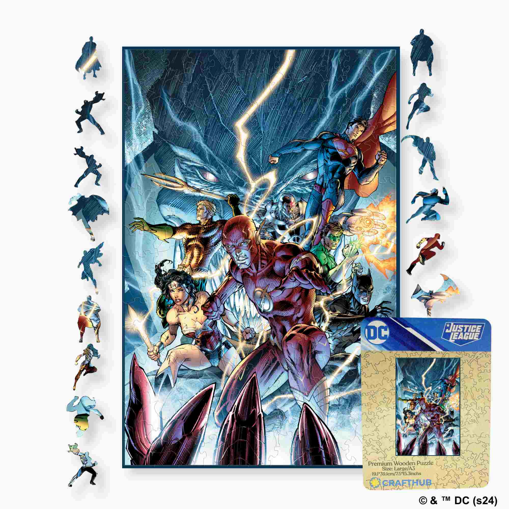 Justice League Superheroes Unite Wooden Jigsaw Puzzle