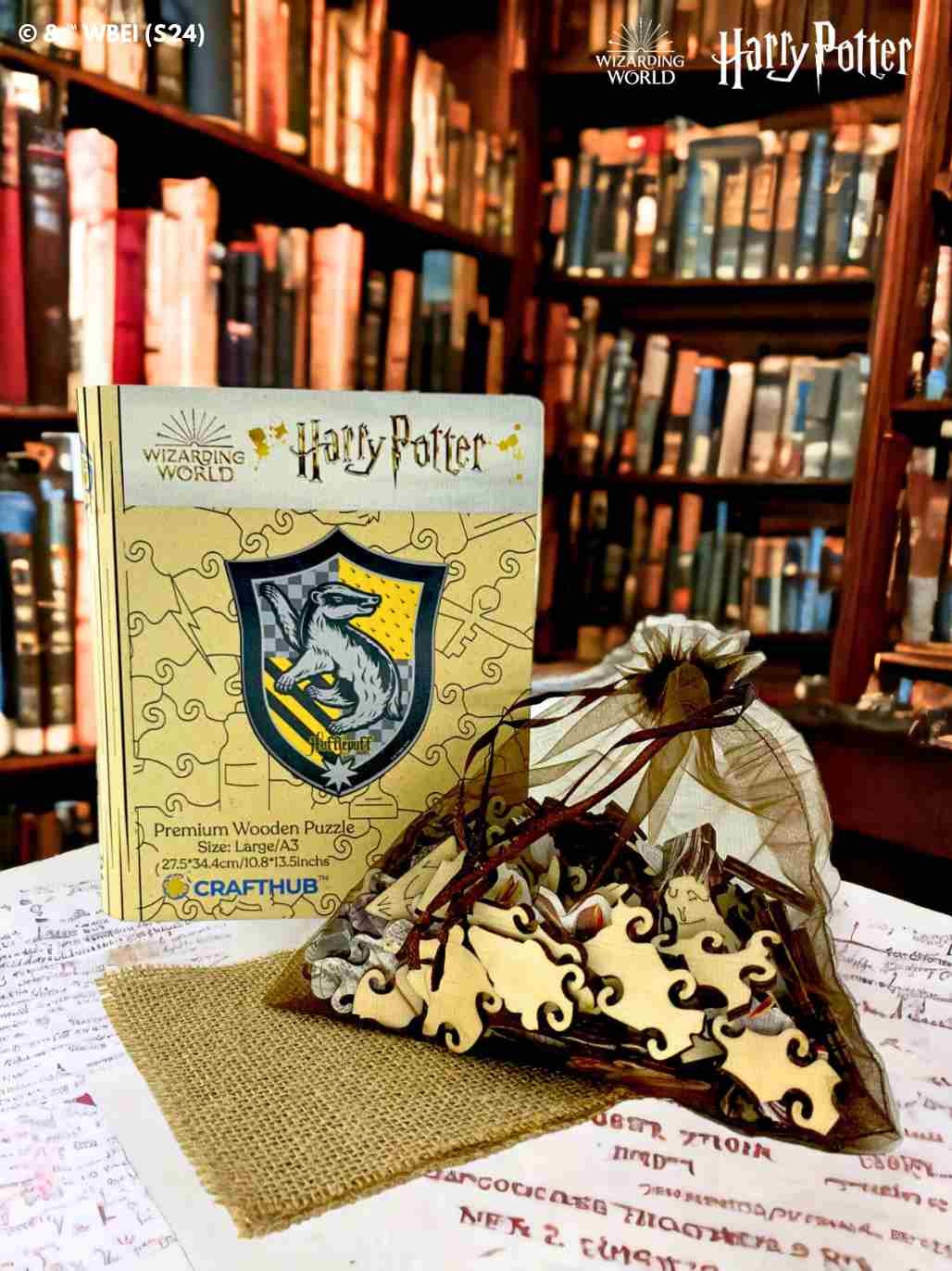 Harry Potter - Hufflepuff Crest - House Prides Wooden Jigsaw Puzzle