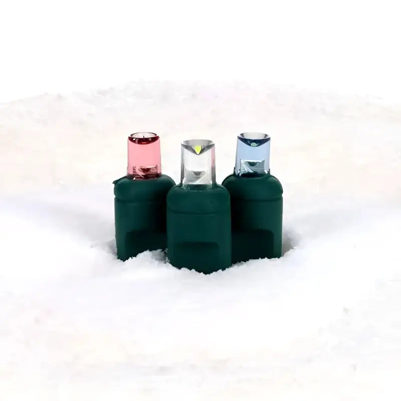50 5mm ColorSplash Cotton Candy Pink, Cool White, Teal LED Christmas Lights, 6" Spacing