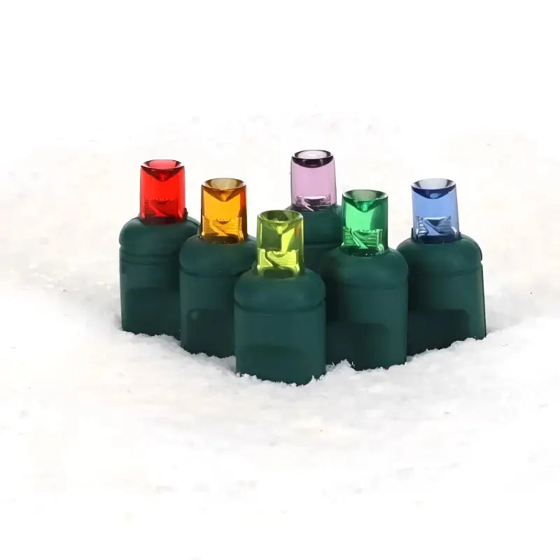 50 5mm ColorSplash Rainbow Red, Orange, Gold, Green, Blue, and Purple LED Christmas Lights, 6" Spacing