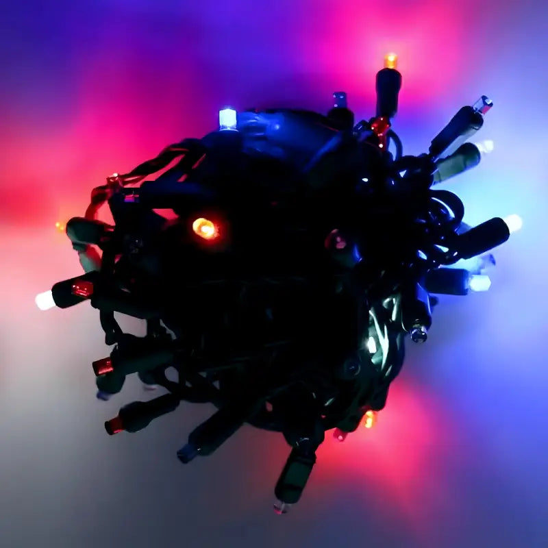 50 5mm Red, Cool White, Blue SuperSpark LED Strobe Lights, 6" Spacing