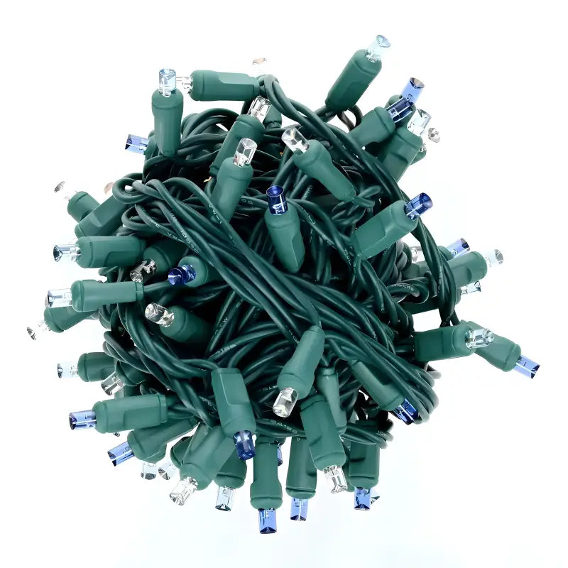 70 5mm Arctic Blue, Cool White, Teal DreamSpark Slow Fade LED Christmas Lights, 4" Spacing
