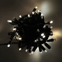 70 5mm Champagne Warm White, Pure White, Cool White DreamSpark Slow Fade LED Christmas Lights, 4" Spacing