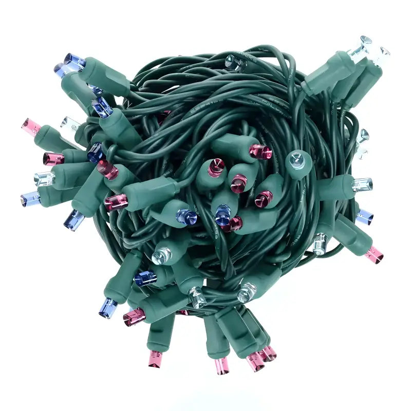70 5mm ColorSplash Stardust Blue, Purple, Teal DreamSpark Slow Fade LED Christmas Lights, 4" Spacing