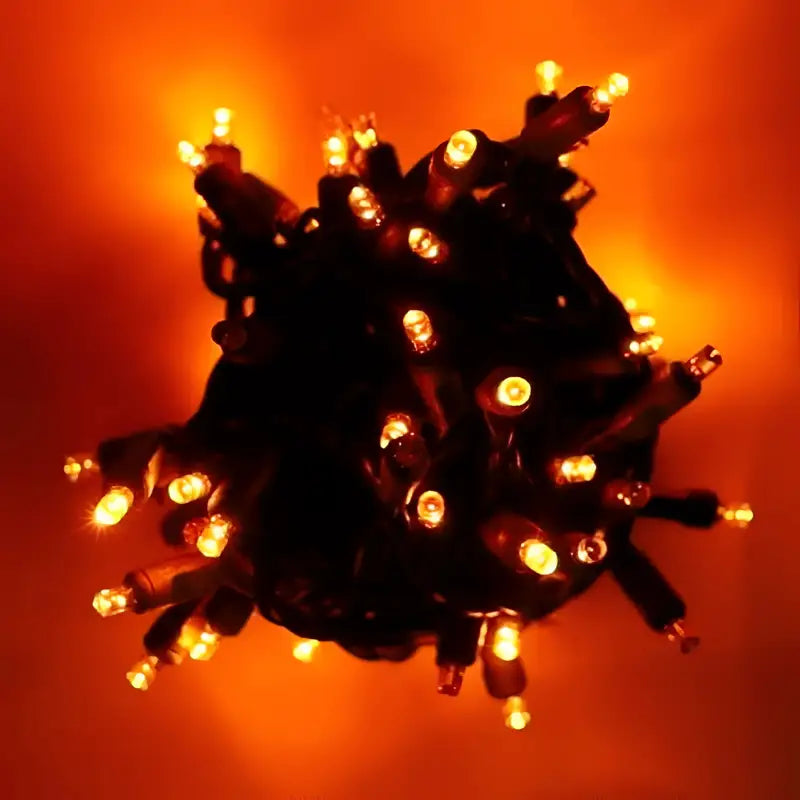 70 5mm Orange DreamSpark Slow Fade LED Christmas Lights, 4" Spacing