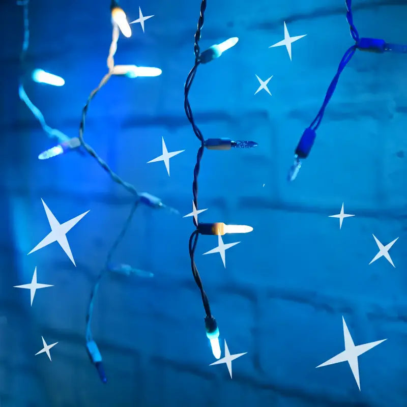 70 M5 Arctic Blue, Cool White, Teal DreamSpark Slow Fade LED Icicle Lights