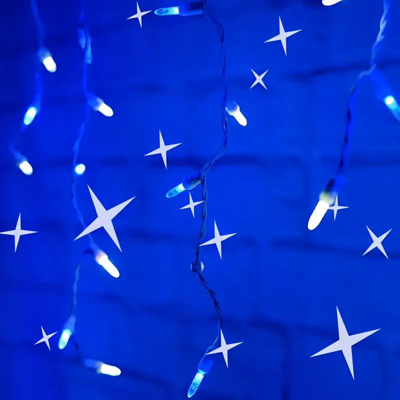 70 M5 Blue, Cool White DreamSpark Slow Fade LED Icicle Lights