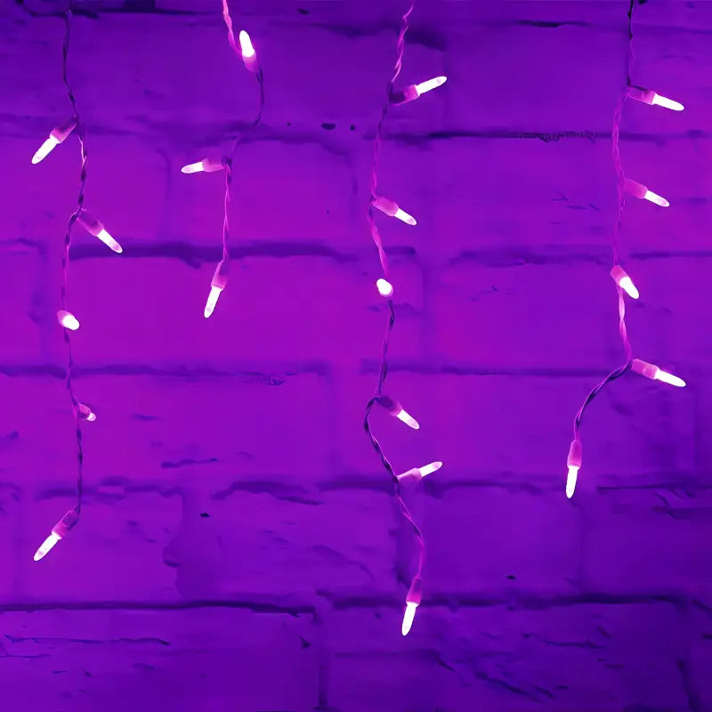 70 M5 Purple LED Icicle Lights