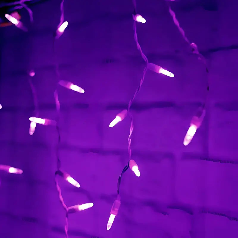 70 M5 Purple LED Icicle Lights