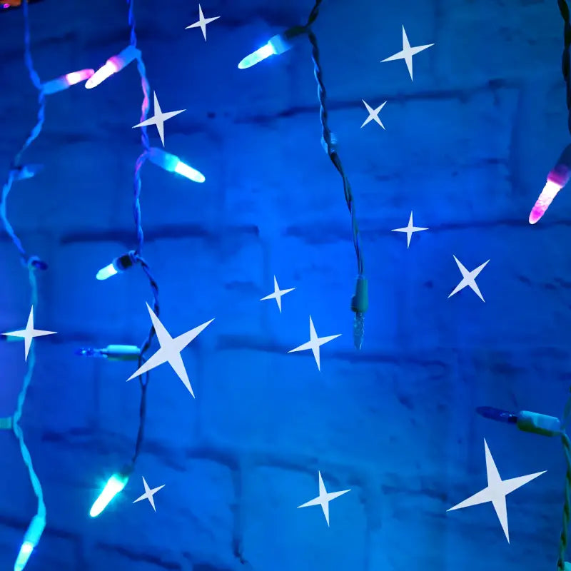 70 M5 Stardust Blue, Purple, Teal DreamSpark Slow Fade LED Icicle Lights
