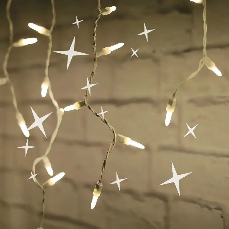 70 M5 Warm White Twinkle LED Icicle Lights