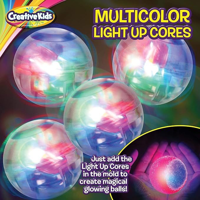 Magic Bouncy Ball Factory Set - Make 75 Stunning DIY Bouncy Balls, Including Light-Up Magic Balls!