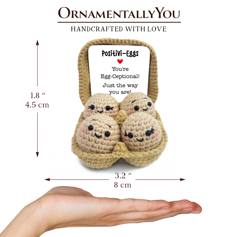 Positivity Eggs Crochet Support Doll, Encouragement Gift for Children and Adults