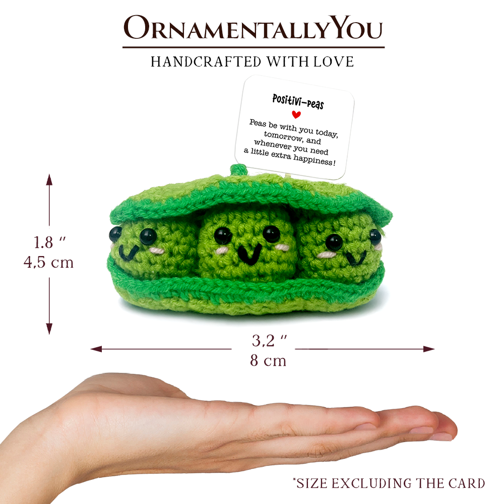 Positivity Peas Crochet Support Doll, Encouragement Gift for Children and Adults