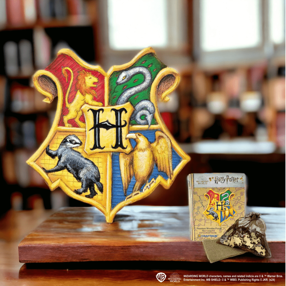 Harry Potter - Hogwarts Crests Wooden Jigsaw Puzzle