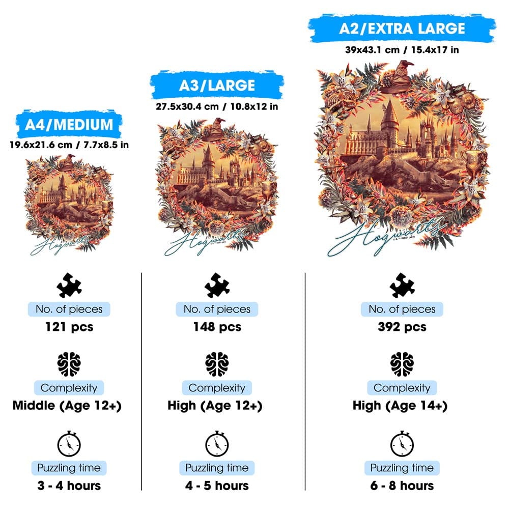 Harry Potter - Hogwarts Castle - Utilitarian Romance Wooden Jigsaw Puzzle