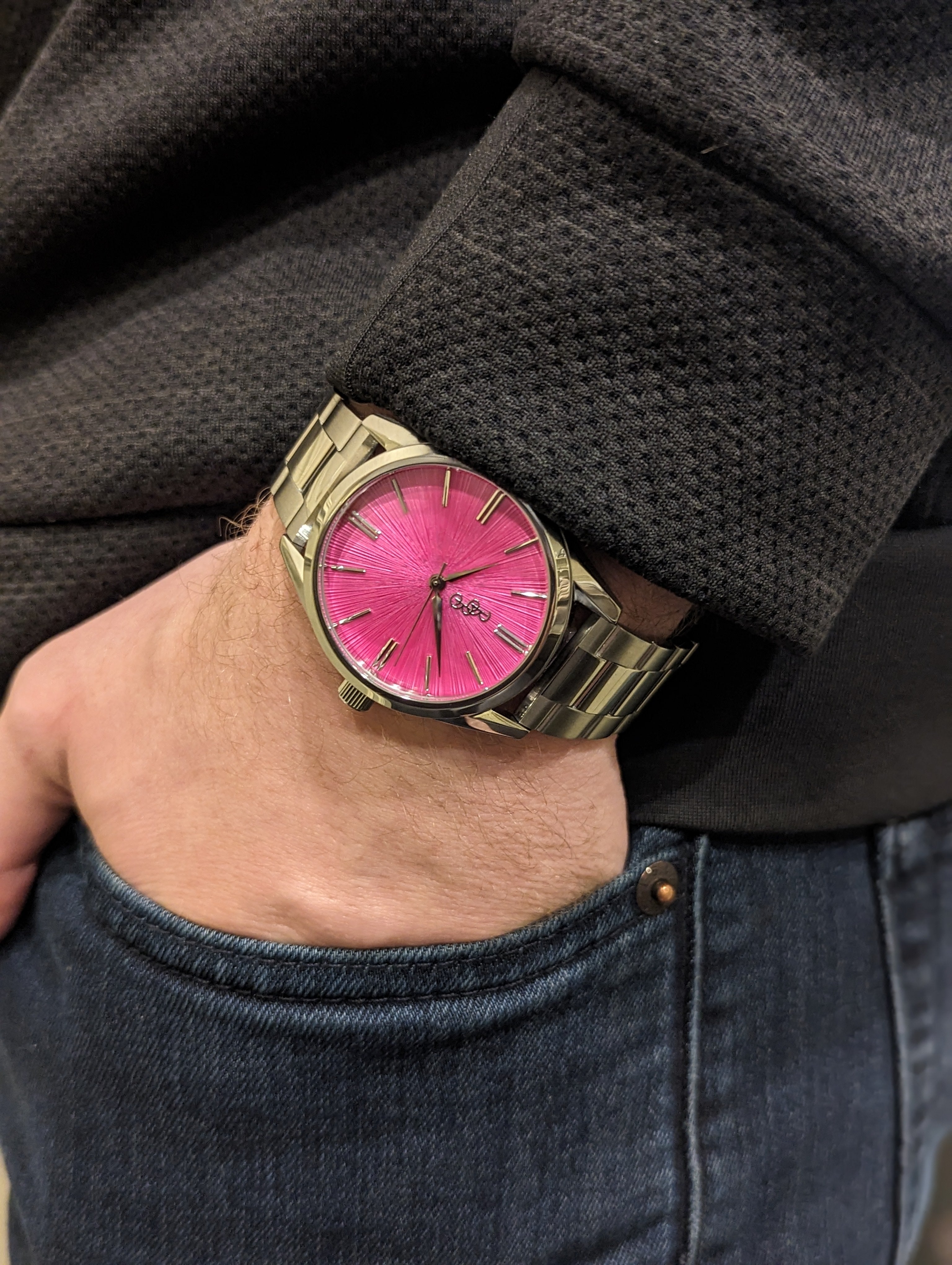 Pink Sunburst Watch