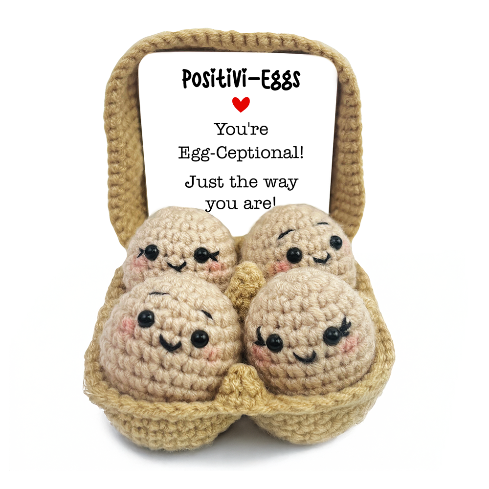 Positivity Eggs Crochet Support Doll, Encouragement Gift for Children and Adults