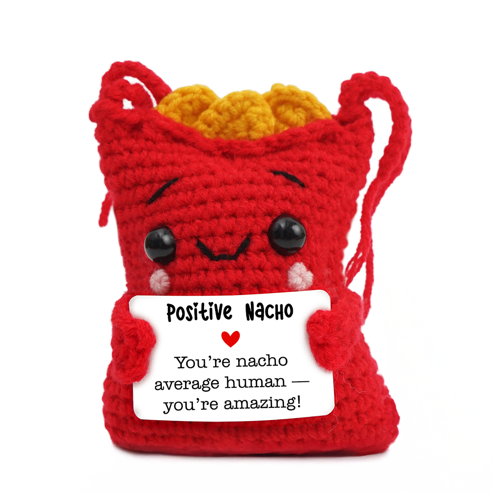 Positivity Nachos Crochet Support Doll, Encouragement Gift for Children and Adults