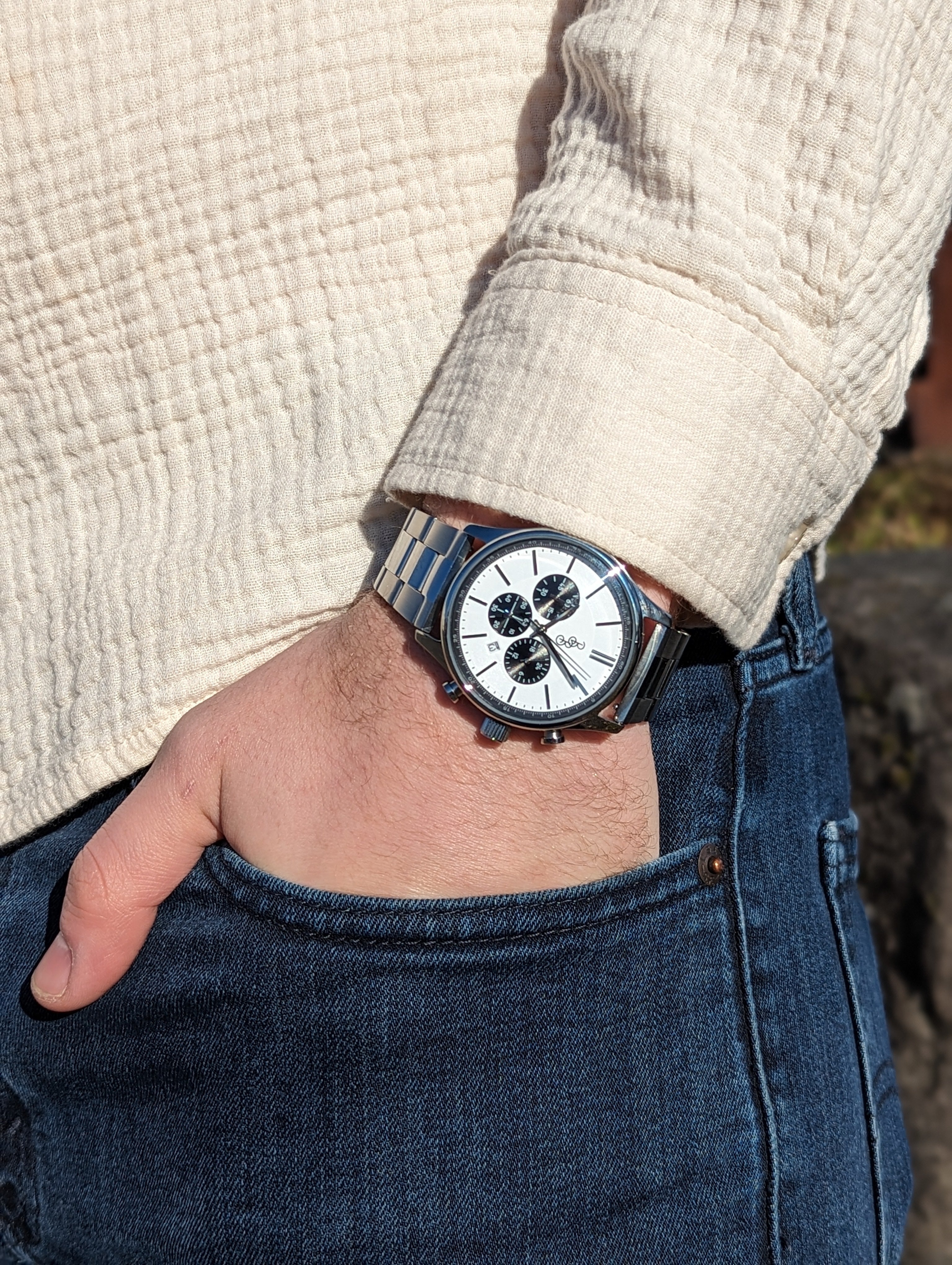 White and Black Chronograph