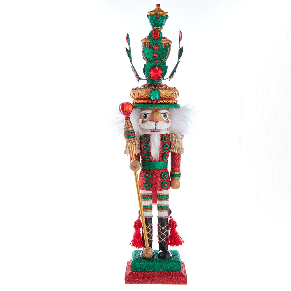 Hollywood Red and Green Leaves Hat Nutcracker - 18 Inch