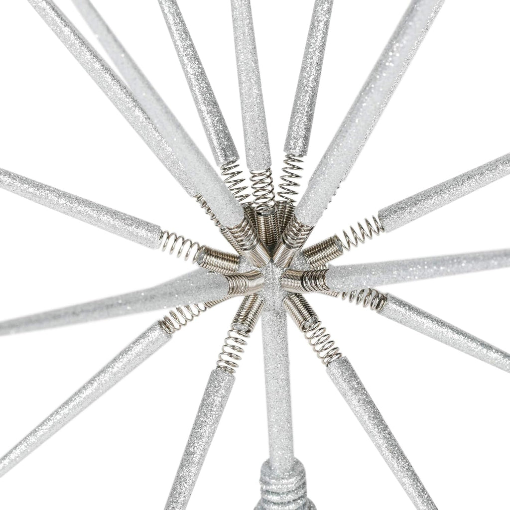 Silver Burst Tree Topper with Spike on Spring - 15 inch
