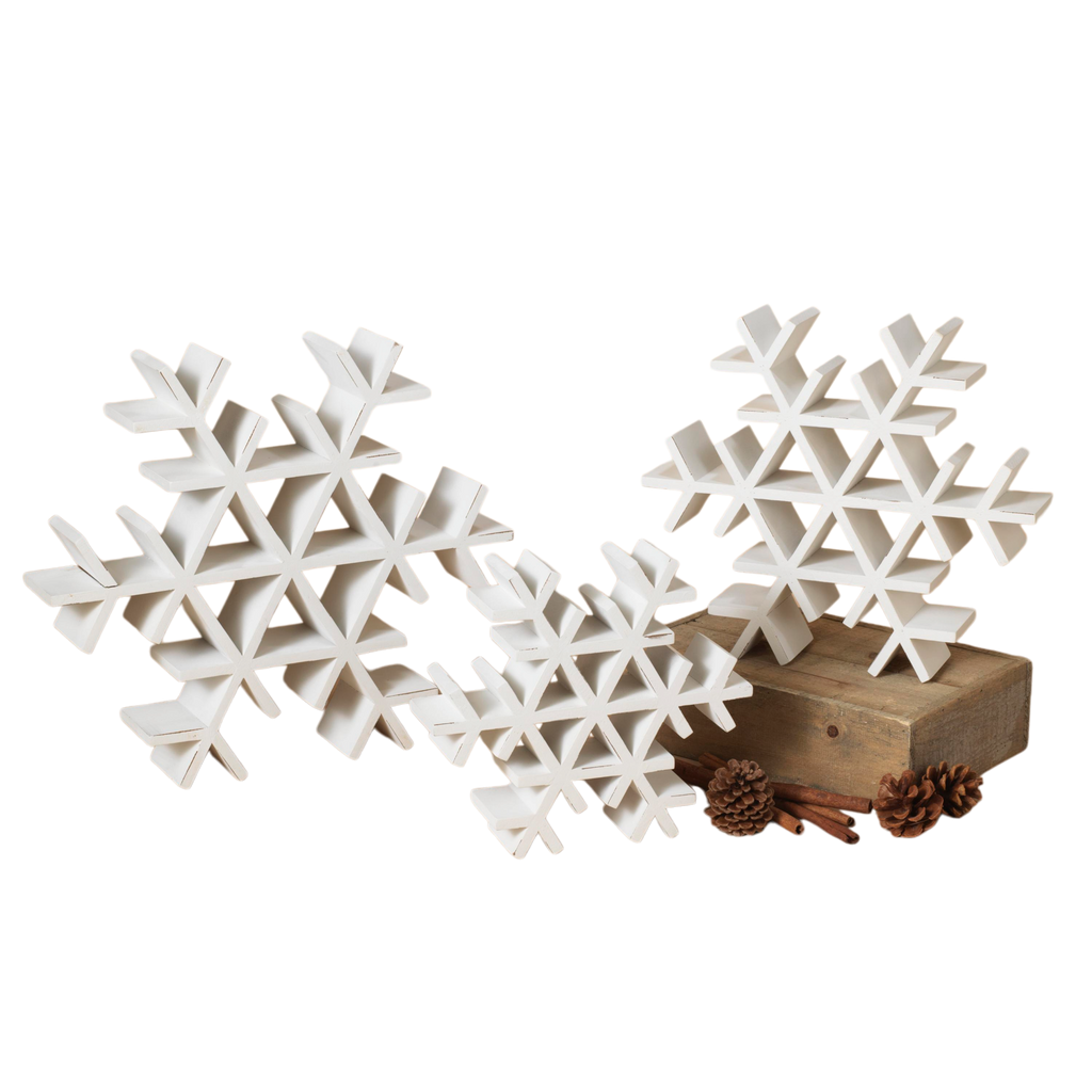 Wood Tabletop Snowflake -