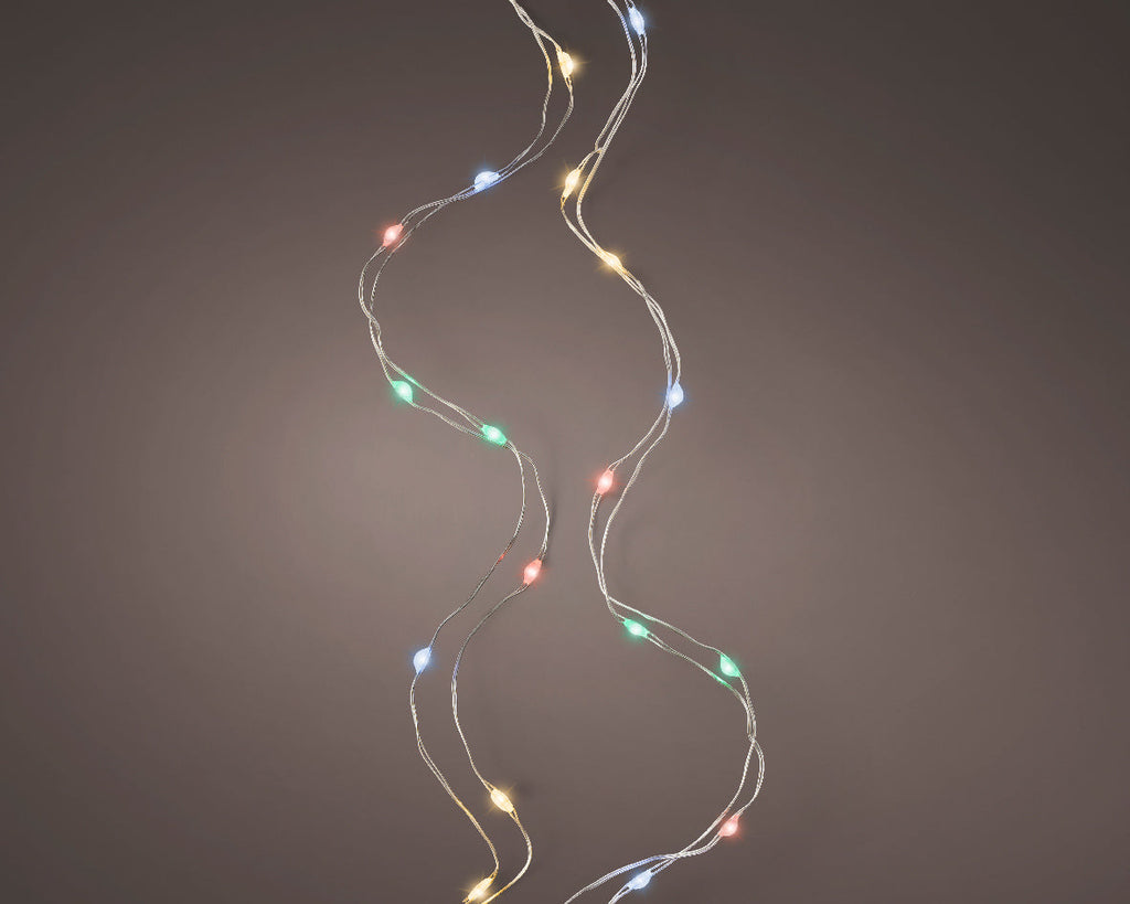 Micro Wire String Lights - 100 LED - Multicolor - Silver Wire