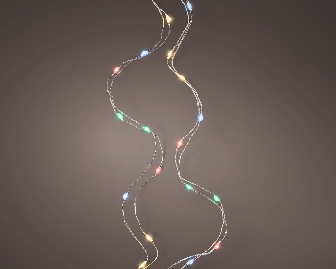 Micro Wire String Lights - 100 LED - Multicolor - Silver Wire