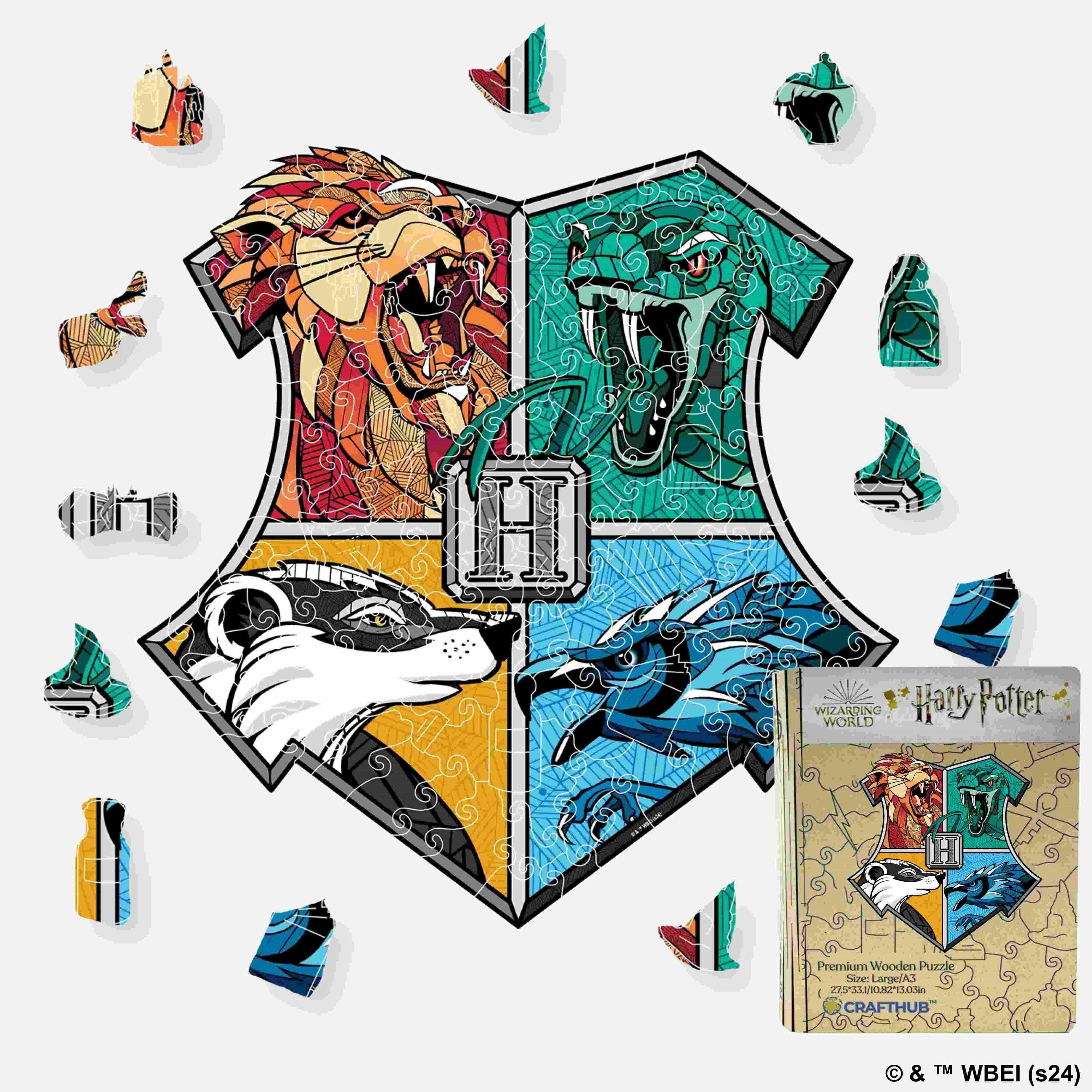 Harry Potter - Hogwarts House Prides Wooden Jigsaw Puzzle