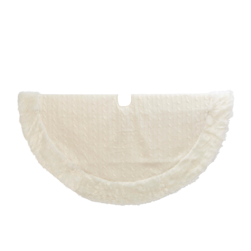 48" White Fur Trim Tree Skirt