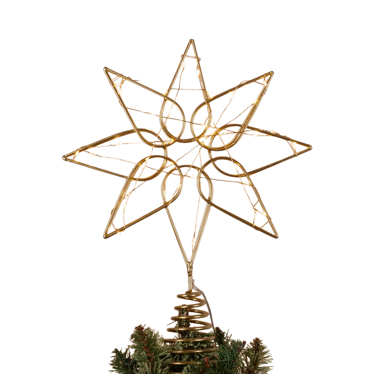 Gold Octagram Star - Tree Topper - 13 Inch