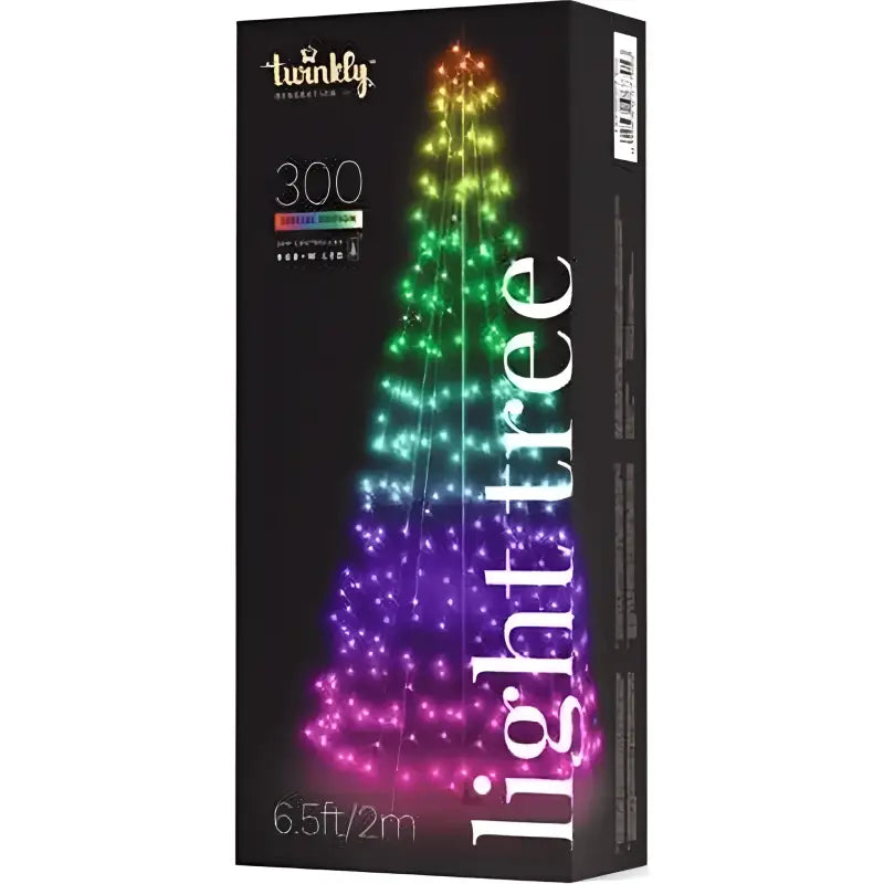 Twinkly App Controlled RGBW 3D Light Show Tree, 300 Bulbs, 6.5 Feet Tall