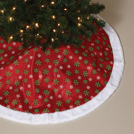 48" Metallic Printed Snowflake Treeskirt