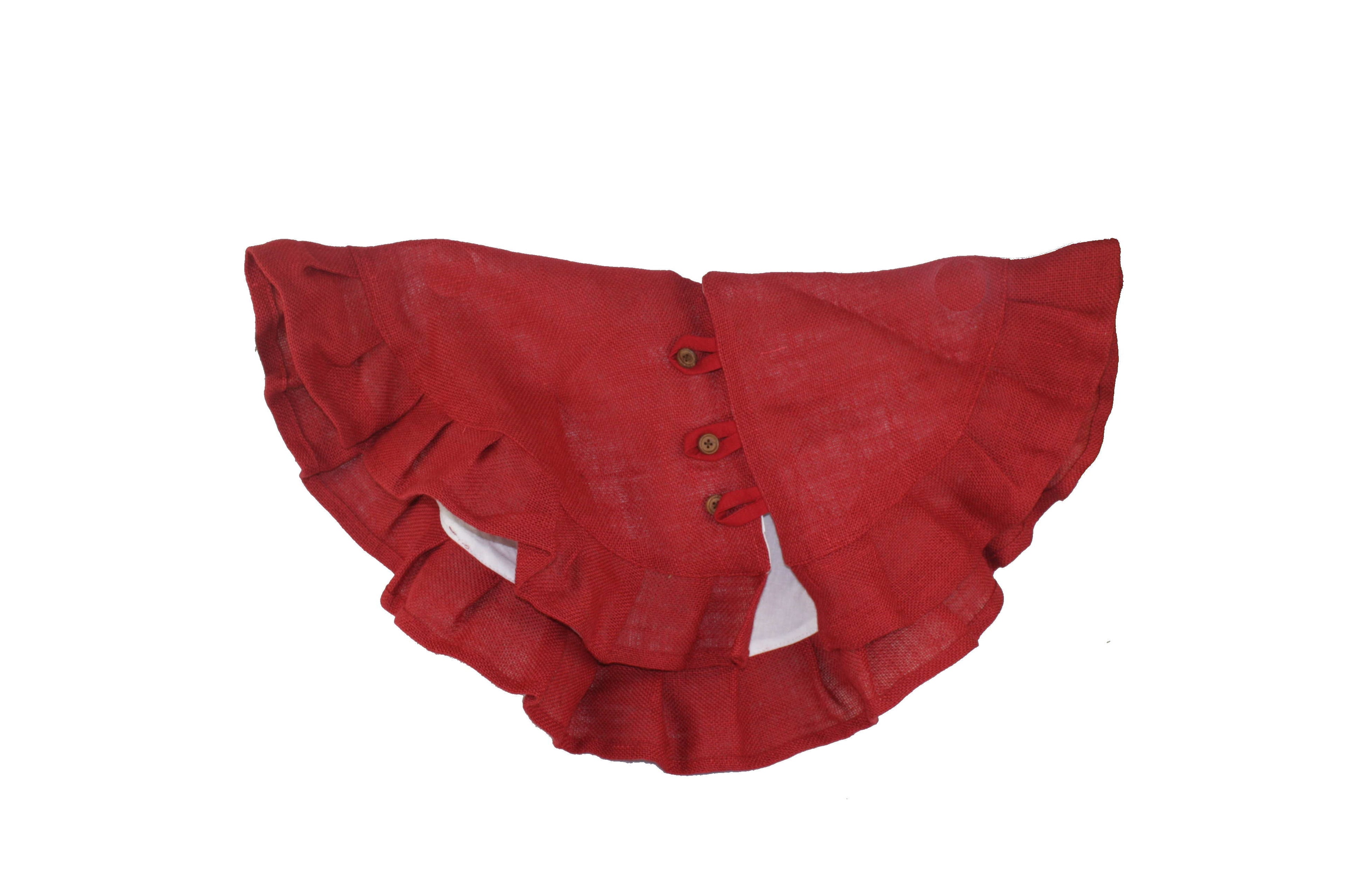 Jute Burlap Red Tree Skirt 24"