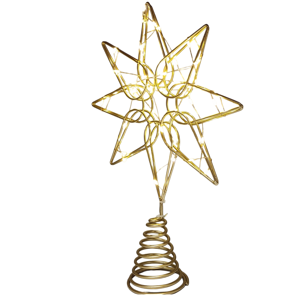 Gold Octagram Star - Tree Topper - 13 Inch